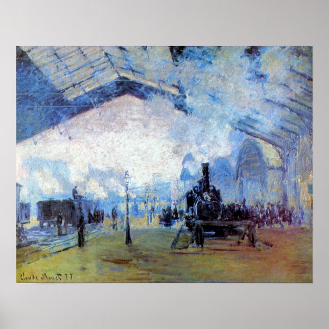 Gare Saint-Lazare Train Station by Claude Monet Poster (Front)