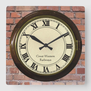 Gare vintage en brique look horloge