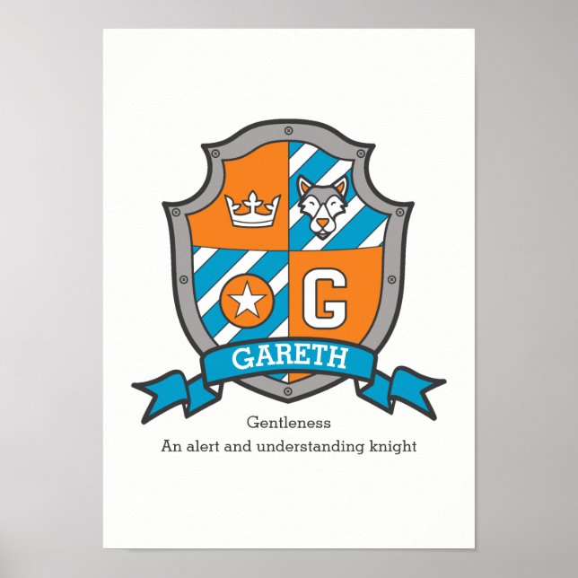 Gareth boys G name signifie poster en crête orange (Devant)