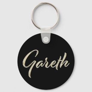 Gareth Name whitegold Button Schlüsselanhänger Keychain