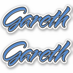 Gareth Nom bleu Autocollant Sticker Stickerset