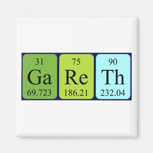 Gareth periodic table name magnet (Front)