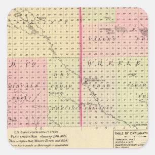 Garfield and Wheeler County, Nebraska Square Sticker