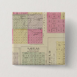 Garfield County, Creola, Ravanna, Loyal, Kansas 2 Inch Square Button