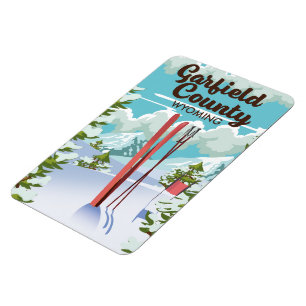 Garfield County Wyoming Ski poster Magnet