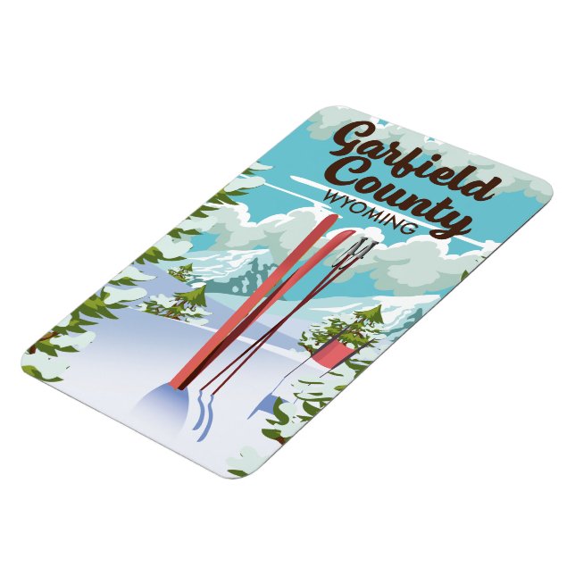 Garfield County Wyoming Ski poster Magnet (Left Side)