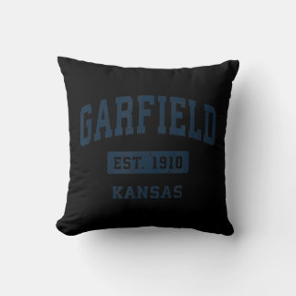 Garfield Kansas KS Vintage Sports Established Navy Throw Pillow