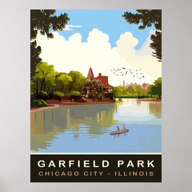 Garfield Park, Chicago, Illinois, Vintage Travel  Poster (Front)
