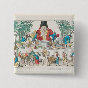 Gargantua at his Table 2 Inch Square Button