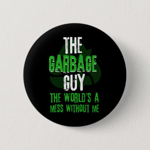 Garge Truck Recycle Waste Trash Collector Earth Da 2 Inch Round Button
