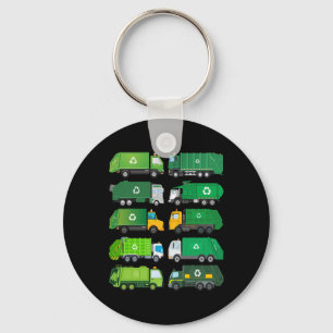 Garge Truck Recycling Day Trash Waste Separation B Keychain