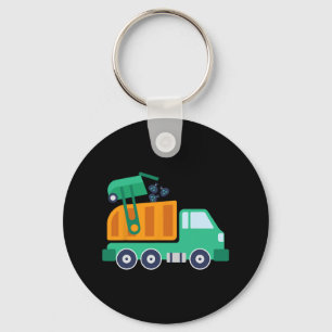 Garge Truck Waste Recycle Trash Collector Earth Da Keychain
