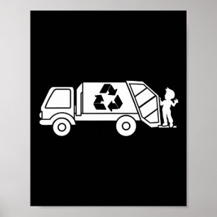 Garge Truck Waste Recycle Trash Collector Earth Da Poster