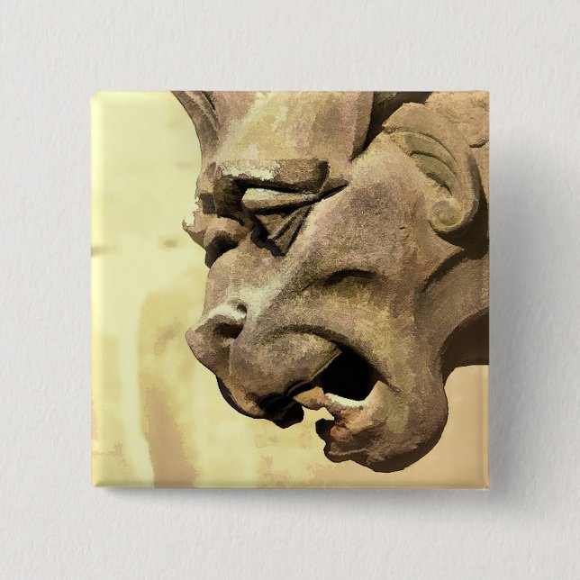 GARGOYLE 2 INCH SQUARE BUTTON (Front)