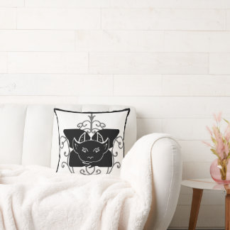 Gargoyle Black and Teal Double-Sided Throw Pillow