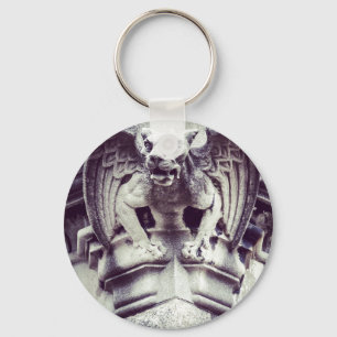 Gargoyle Button Keychain