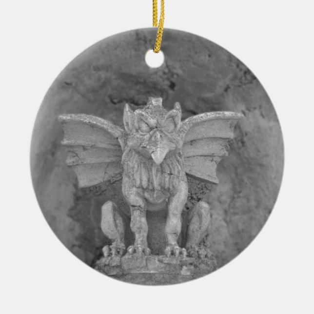 Gargoyle Ceramic Ornament (Front)