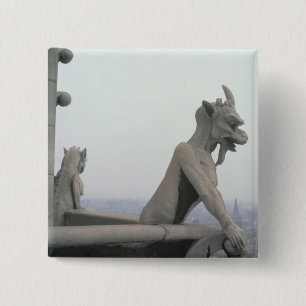 Gargoyle from the balustrade of the Grande 2 Inch Square Button