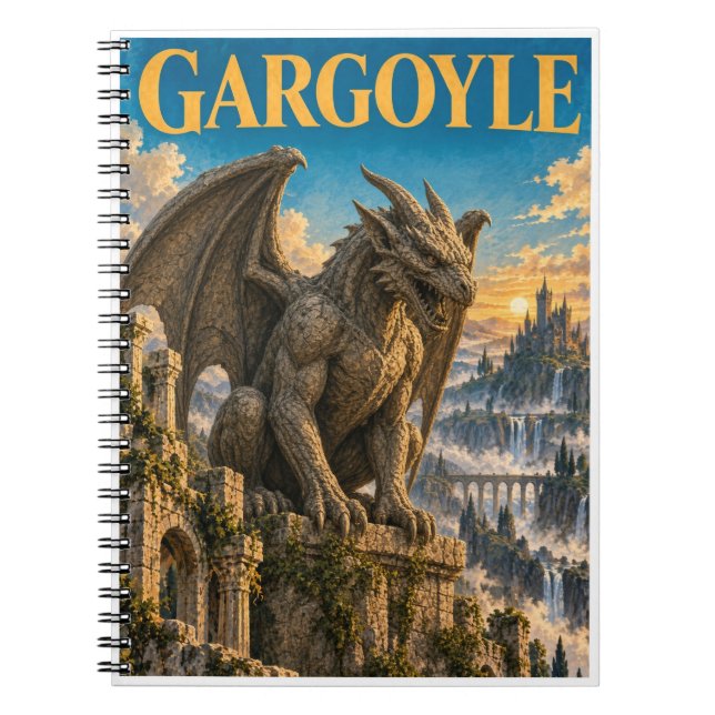 Gargoyle, Gothic Fantasy Monster Notebook (Front)