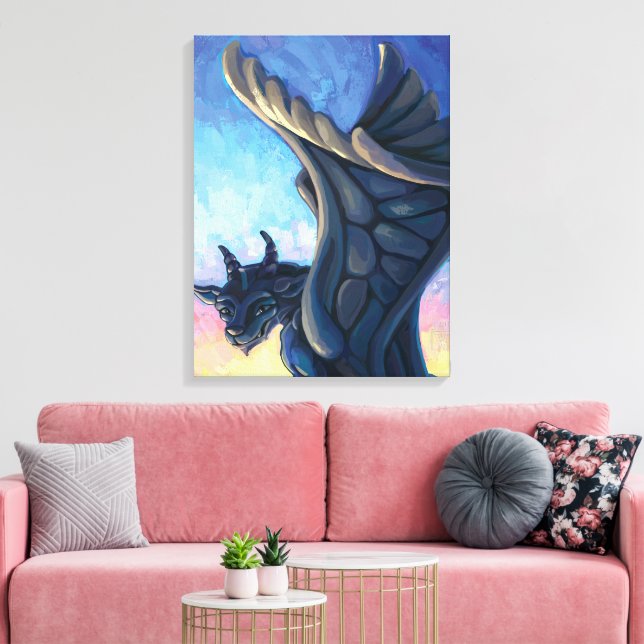 Gargoyle Guardian Canvas Print (Insitu(LivingRoom))