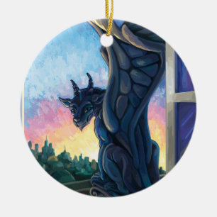 Gargoyle Guardian Ceramic Ornament