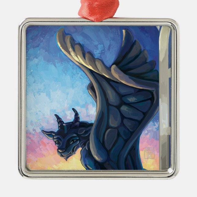 Gargoyle Guardian Metal Ornament (Front)