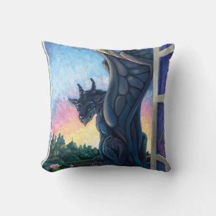 Gargoyle Guardian Throw Pillow