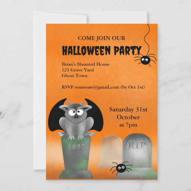 Gargoyle Halloween Party Invitation (Front)