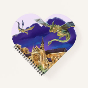 Gargoyle Notre Dame - Paris Heart Notebook 
