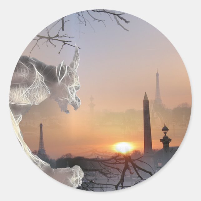 Gargoyle of Notre-Dame Classic Round Sticker (Front)