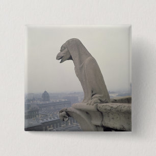 Gargoyle on the balustrade of the Grande 2 Inch Square Button
