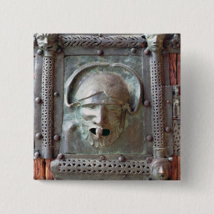 Gargoyle panel from the left door of the portal, 1 2 inch square button