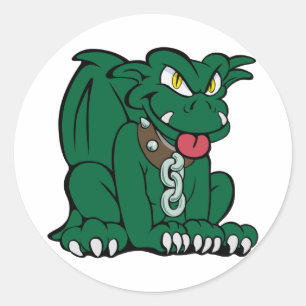 gargoyle sculpture classic round sticker