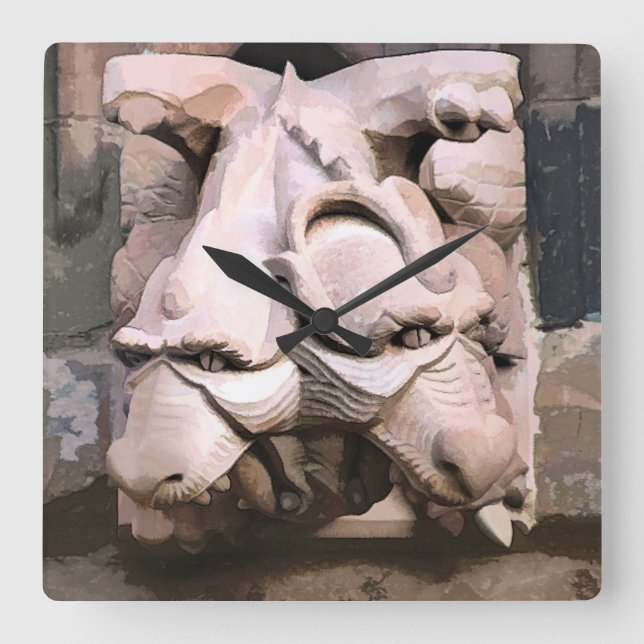 GARGOYLES SQUARE WALL CLOCK (Front)