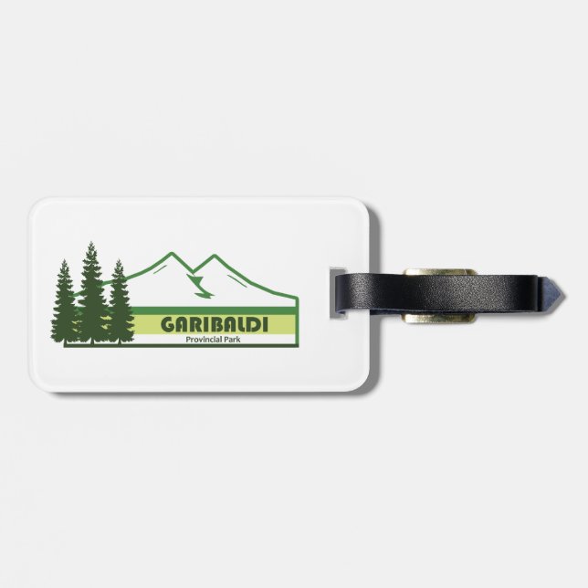 Garibaldi Provincial Park Green Stripes Luggage Tag (Back Horizontal)