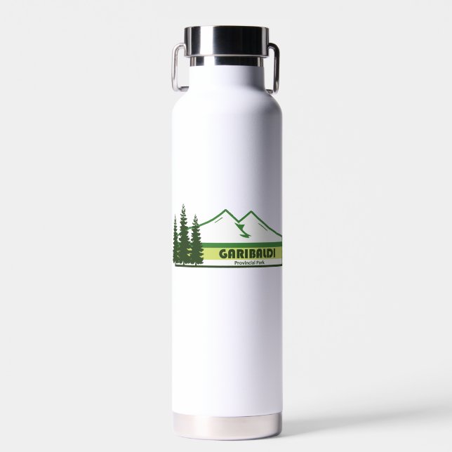 Garibaldi Provincial Park Green Stripes Water Bottle (Front)