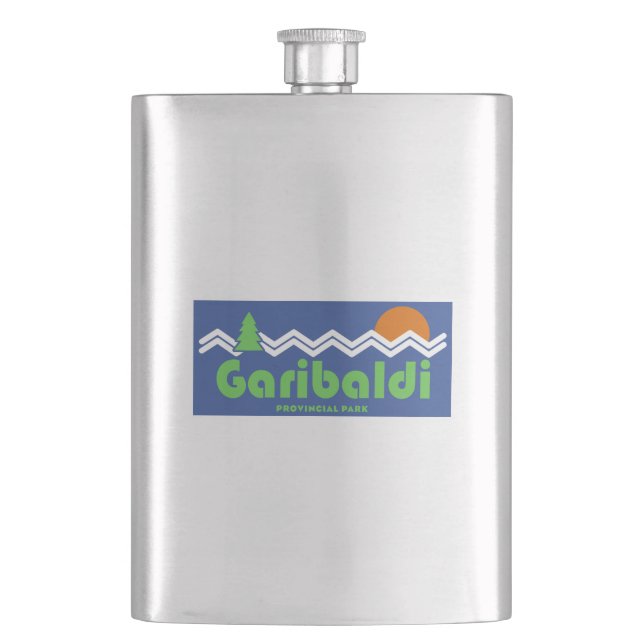 Garibaldi Provincial Park Retro Hip Flask (Front)