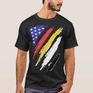 Garifuna American Patriot Grown Heart Flag Stripes T-Shirt