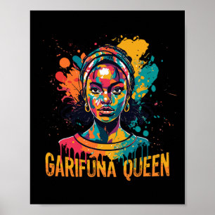 Garifuna Queen Design For Honduras Caribbean Afro  Poster