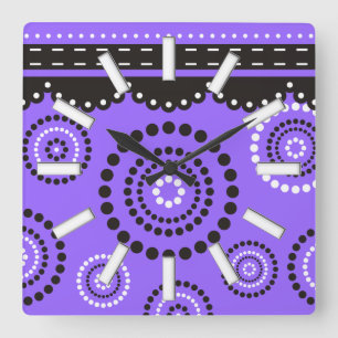 Garland ARTdeco black white + your backgr. colour Square Wall Clock