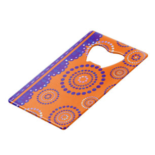 Garland ARTdeco violet blue + your backgr. colour Credit Card Bottle Opener