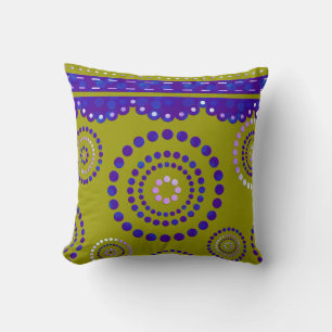 Garland ARTdeco violet blue + your backgr. colour Throw Pillow