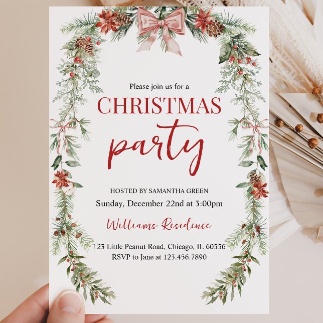 Garland Christmas Party Invitation (Creator Uploaded)