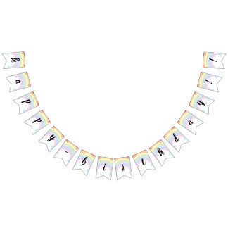 Garland happy birthday to you drawing of Rainbow Bunting Flags