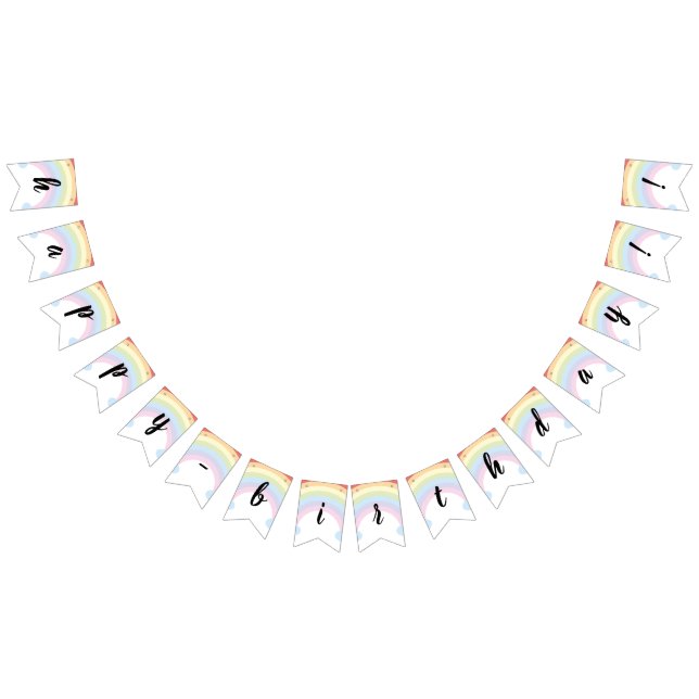 Garland happy birthday to you drawing of Rainbow Bunting Flags (All)