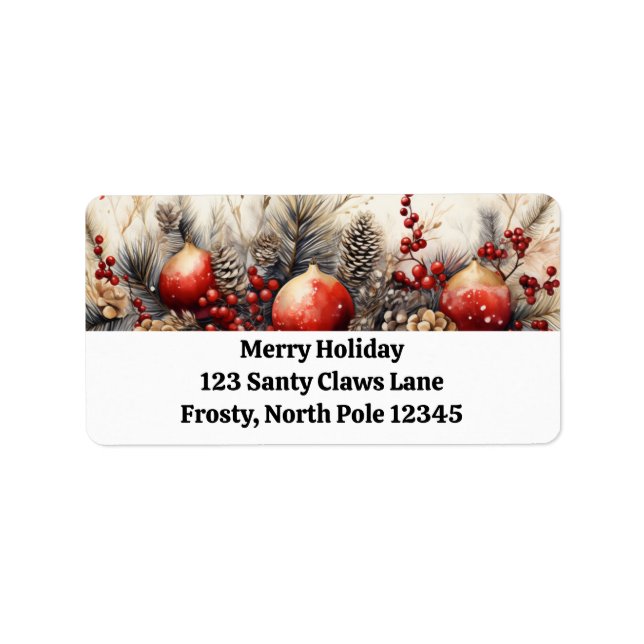 Garland Magic for Christmas Return Address Labels (Front)