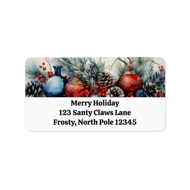 Garland of Seasonal Charm Return Address Labels (Front)
