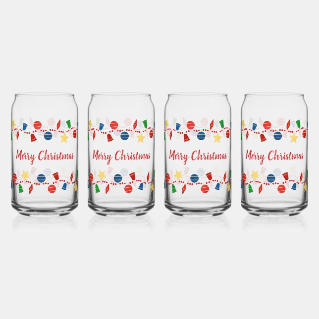 Garlande perlée avec ornements de Noël rétro (Recto)