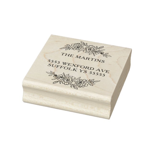 Garlands Address Design  Rubber Stamp (Stamp)