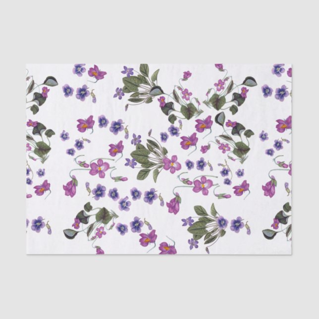 Garlands of Violets Floral Tissue Paper 10x15 (Front)